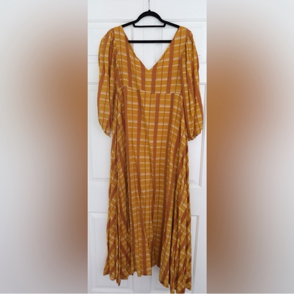 STAUD Yellow Plaid Maxi Dress - Picture 5 of 8
